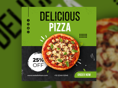 比萨优惠社交媒体横幅帖子模板(Pizza Offer Social Media Banner Post Template)