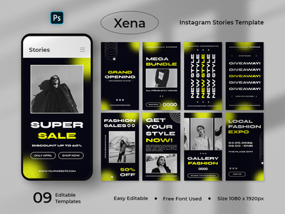 Xena - 时尚 Instagram 故事模板(Xena - Fashion Instagram Stories Template)