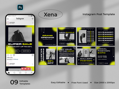 Xena - 时尚社交媒体帖子模板(Xena - Fashion Social Media Post Template)
