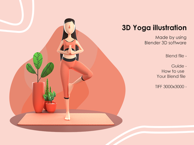 3D 瑜伽插图(3D Yoga Illustration)