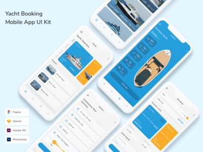 游艇预订移动应用程序 UI 套件(Yacht Booking Mobile App UI Kit)