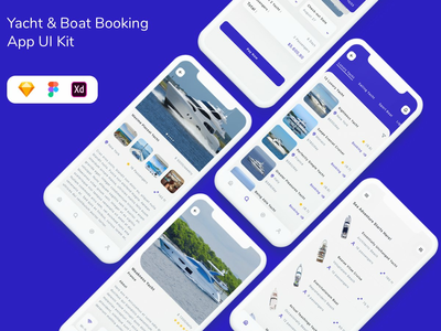 游艇和船只预订应用程序 UI 套件(Yacht & Boat Booking App UI Kit)