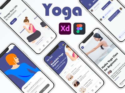 瑜伽应用程序 UI/UX 设计(Yoga App UI/UX Design)