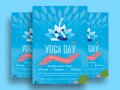 瑜伽传单模板-02(Yoga Flyer Template-02)