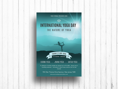 瑜伽传单模板-12(Yoga Flyer Template-12)