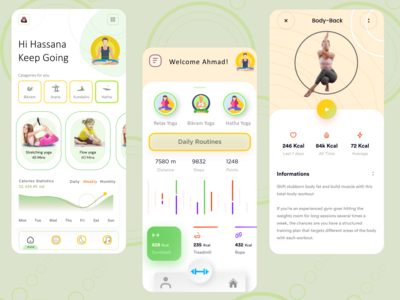 瑜伽移动应用程序设计。(Yoga Mobile App Design.)