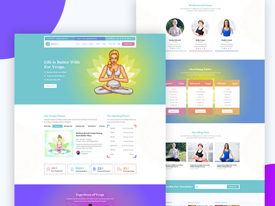 瑜伽-健身和健身房网页模板(Yoga- Fitness & Gym web Template)