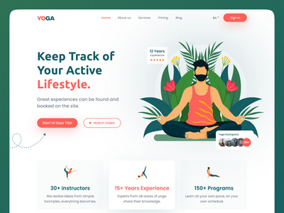 瑜伽网站标题设计(Yoga Website Header Design)