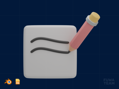 写作概念 - 3D 设计思想（正面）(Writing Concept - 3D Design Thinking Illustration (front))