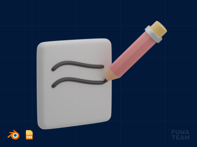 写作概念 - 3D 设计思维插图(Writing Concept - 3D Design Thinking Illustration)