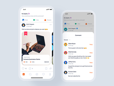 新提要 - 美容移动 UI 概念(New Feeds - Beauty mobile UI concept)