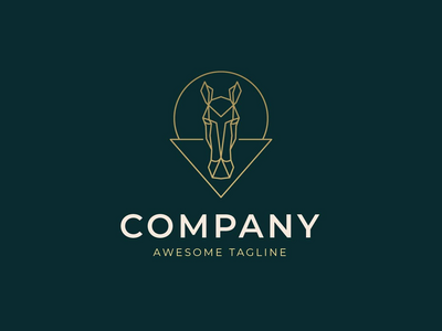 几何头马标志(Geometric Head Horse Logo)