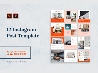 12个Instagram帖子模板(12 Instagram Post Templates)
