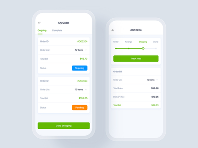 在线杂货和食谱移动 UI 概念(Online Grocery & Recipes mobile UI concept)