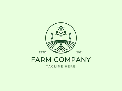 绿色花园农场标志设计(Green Garden Farm Logo Design)