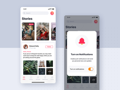 社交移动应用程序 UI 模板(Social mobile app UI template)