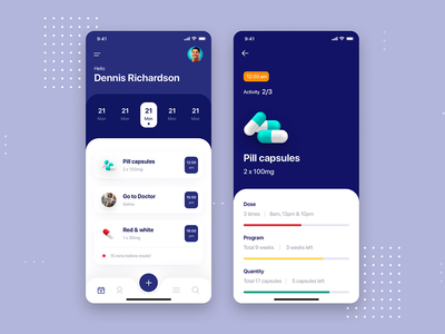 医学移动应用程序 UI 工具包模板(Medicine Mobile App UI Kit Template)