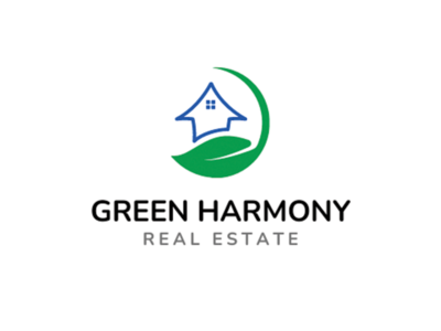 绿色蓝色首页叶子现代标志(Green Blue Home Leaf Modern Logo)