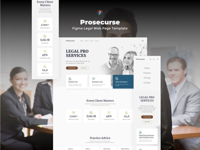 Prosecurse - Figma 法律网页模板(Prosecurse - Figma Legal Web Page Template)