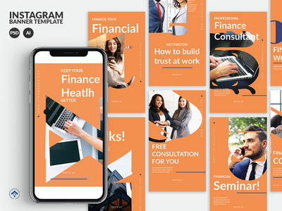 增长 - 财务 Instagram 故事模板(Growth - Finance Instagram Stories Template)