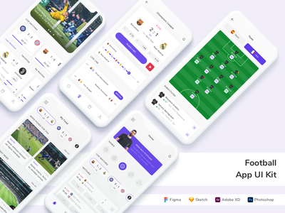 足球应用程序 UI 套件(Football App UI Kit)