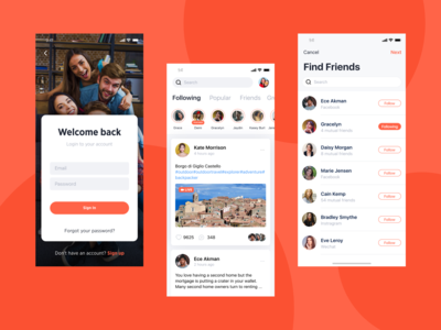 社交移动应用程序用户界面(Social Mobile App UI)