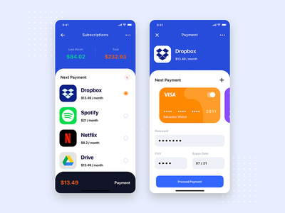 订阅支付移动应用 UI 工具包模板(Subscription Payment Mobile App UI Kit Template)