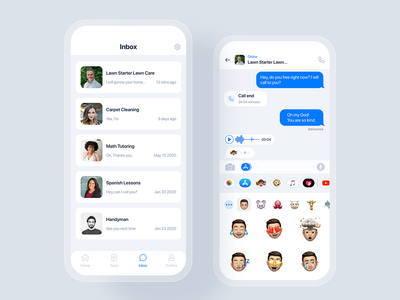 杂工服务移动 UI 概念-消息(Handyman Service mobile UI concept -  Messages)