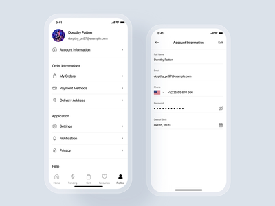 我的个人资料-时装店 UI 概念(My Profile - Fashion Shop UI concept)