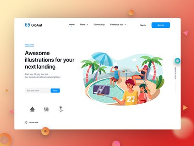 标题横幅和登陆页面概念(Header Banner & Landing Page Concept)