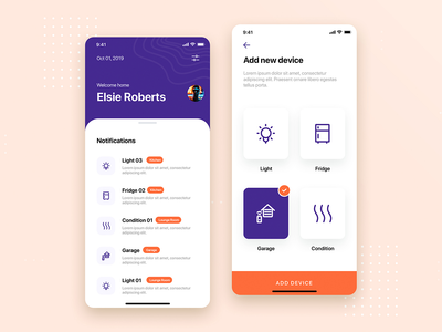 智能家居移动应用程序 UI 工具包模板(Smart Home Mobile App UI Kit Template)
