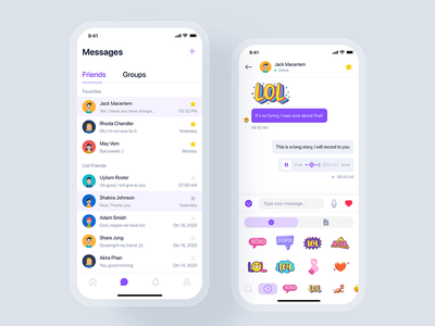聊天/消息移动应用程序概念(Chat/Messages mobile app concept)