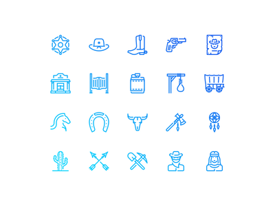 狂野的西部图标(Wild west icon)