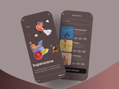 3D 插图 - App ui(3D illustrations - App ui)