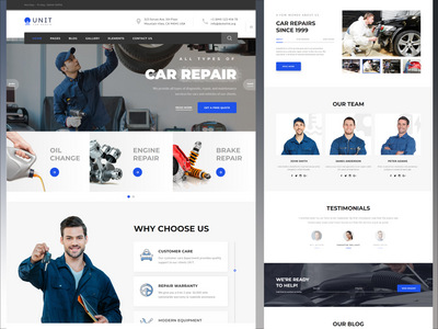 汽车维修 Html 模板(Car Repair Html Template)