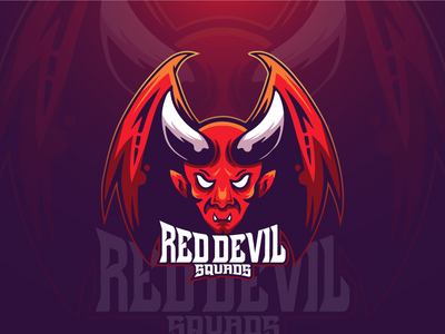 红魔电子竞技吉祥物标志(Red Devil Esport Mascot Logo)