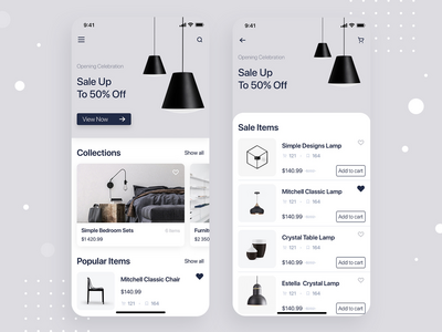 家具店移动应用程序概念(Furniture Shop mobile app concept)