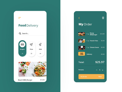 送餐应用程序用户界面(Food Delivery App UI)