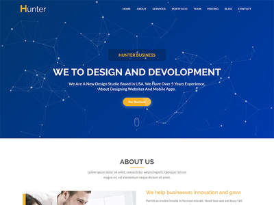 Hunter - 一页企业 HTML5 模板(Hunter - One page Corporate HTML5 Template)