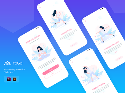 瑜伽应用概念(Yoga App Concept)