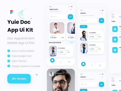 医生预约移动应用程序用户界面套件模板溢价(doctor appointment  mobile app ui kits template premium)
