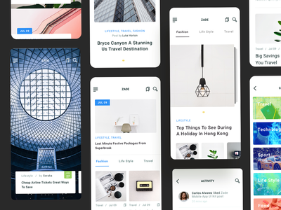 Zade 移动 UI 套件 - 新闻(Zade mobile UI KIT - News)