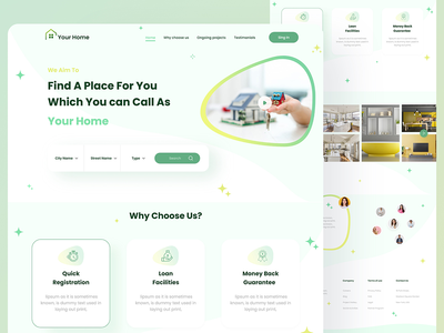 YourHome-房地产登陆页面。(YourHome- Real Estate landing page.)