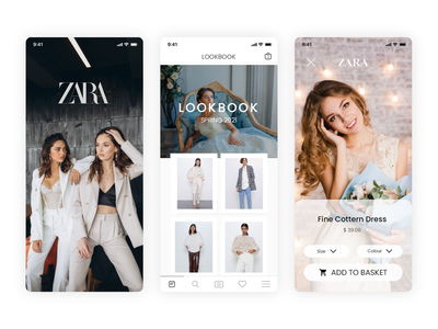 Zara 购物应用程序 UI 套件(Zara Shopping App Ui Kit)