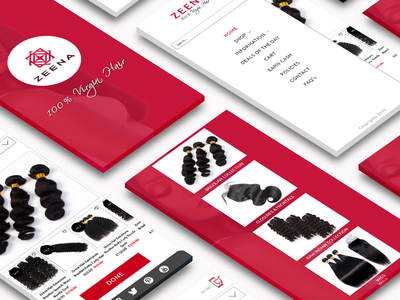 Zeena Hair Extensions 应用程序 UI/UX 设计(Zeena Hair Extensions App UI/UX Design)