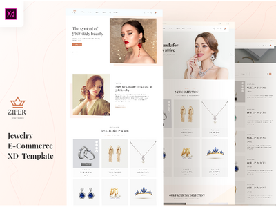 Ziper - 珠宝店电子商务 Adobe XD 模板(Ziper - Jewelry Shop E-Commerce Adobe XD Template)