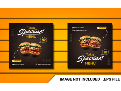 社交媒体发布汉堡时尚模板(social media post burger trendy template)
