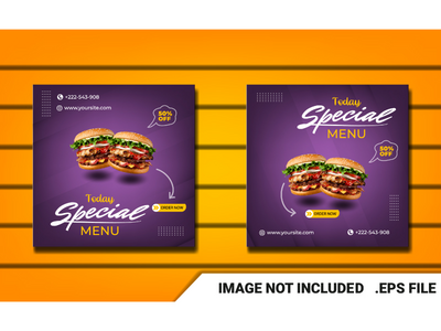社交媒体发布汉堡时尚模板(social media post burger trendy template)