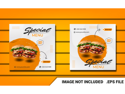 社交媒体发布汉堡时尚模板(social media post burger trendy template)