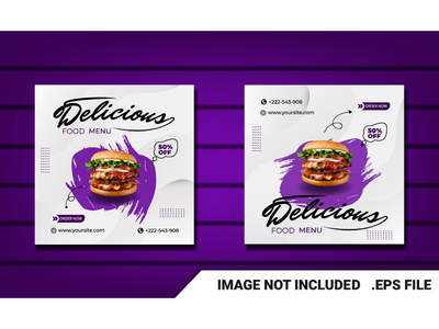 社交媒体发布汉堡时尚模板(social media post burger trendy template)